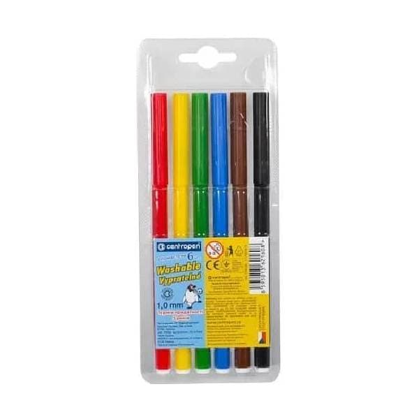Набір фломастерів Centropen Washable 6 штук (7790/6)