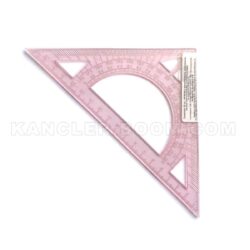 Трикутник 20 см 45х90х45 з транспортиром пластик прозорий