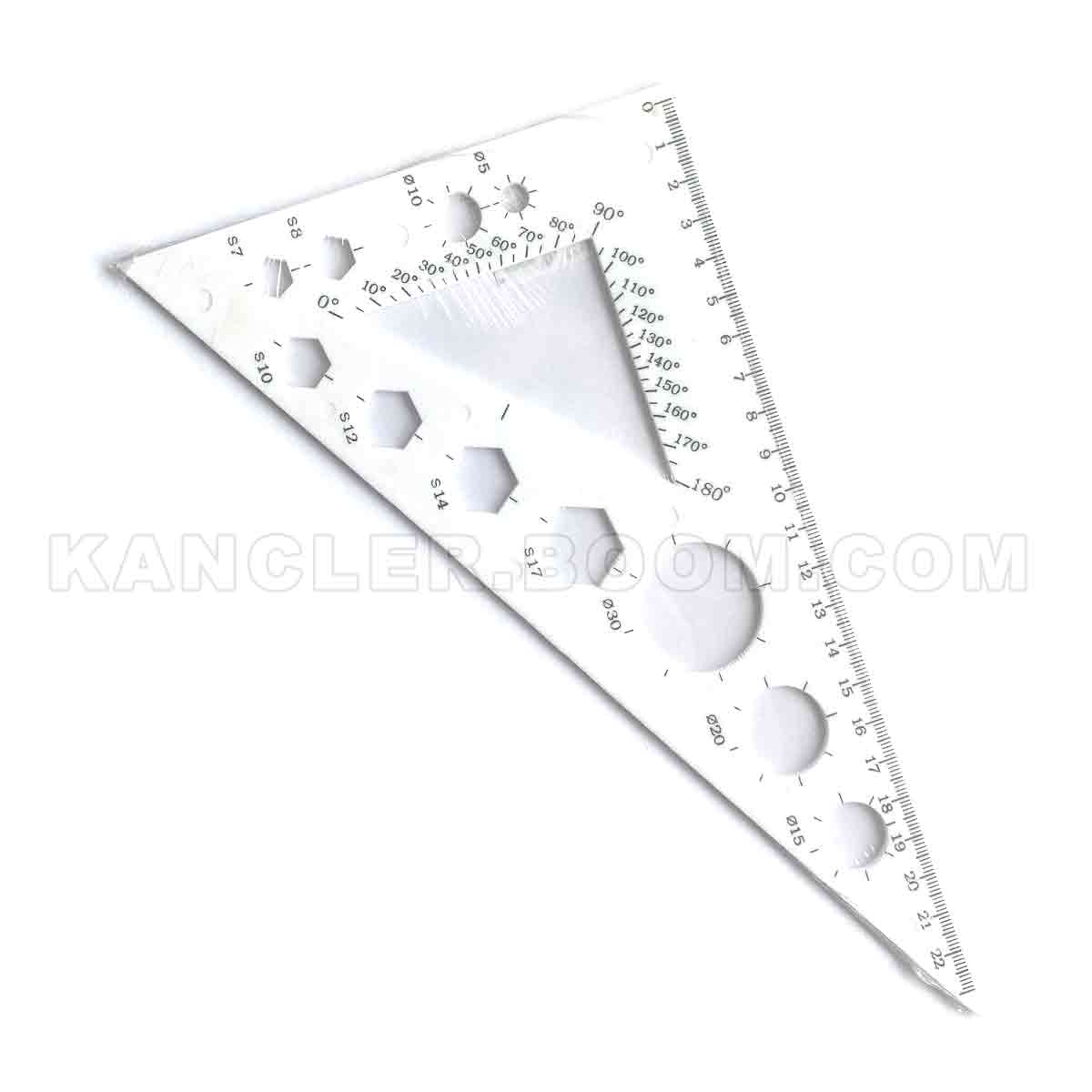 Трикутник 23 см непрозорий білий "Спектр-Канцпласт"