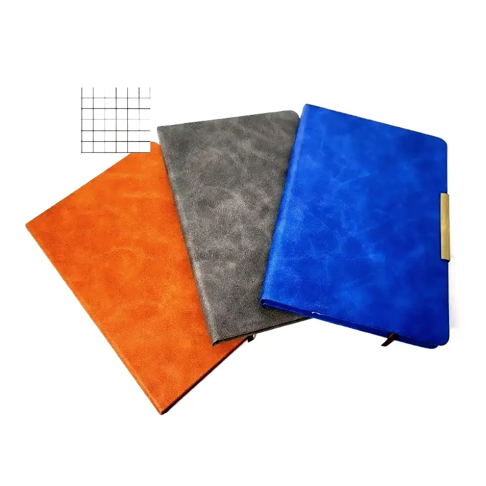 Блокнот А5 98 арк. шкірзам клітинка