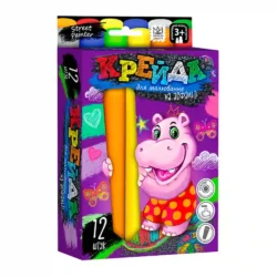 Крейда для малювання на асфальті велика кругла 12 кольорів