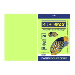 Папір кольоровий Buromax Neon зелений 20 аркушів